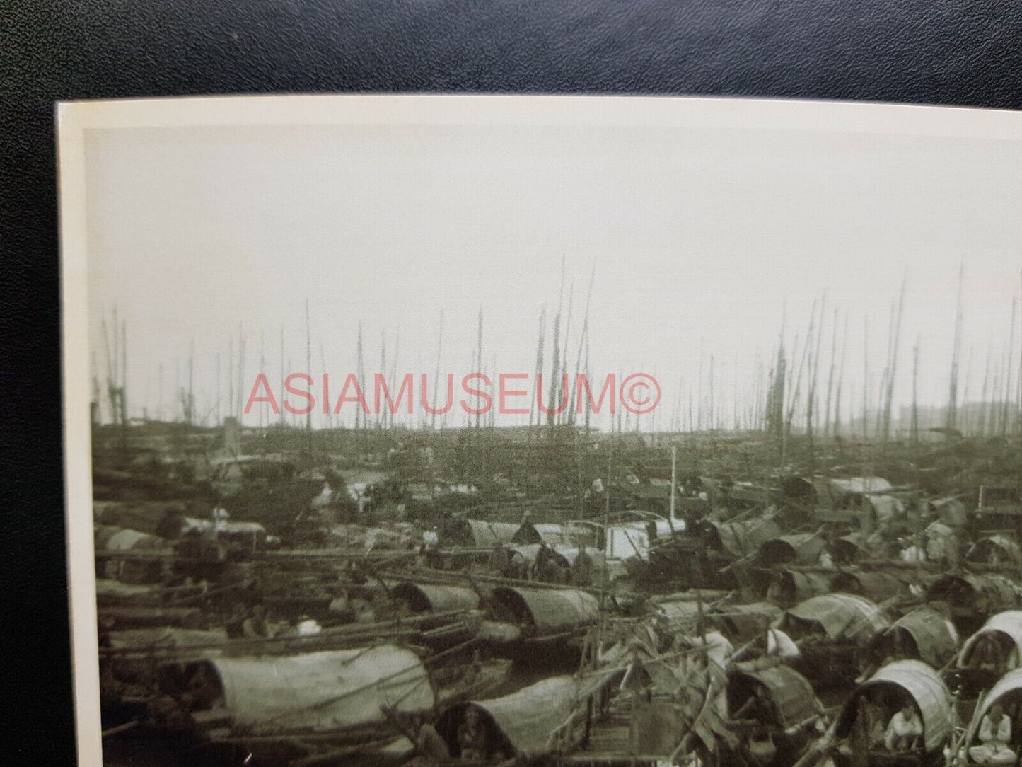 Aberdeen Sampan Boat House Ship Pier Women Hong Kong Photo Postcard RPPC 1696