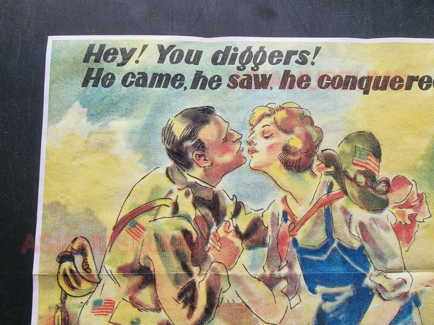 1944 WW2 USA AMERICA AUSTRALIA PACIFIC JAPAN WAR WOMEN LADY PROPAGANDA POSTER