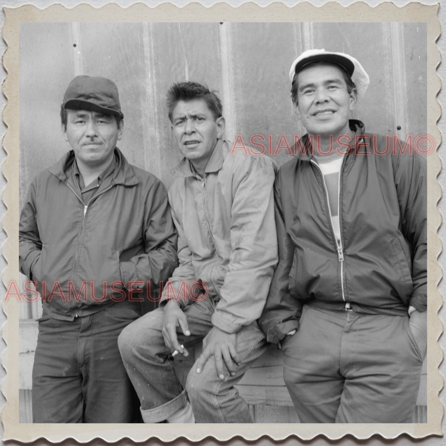 50s JANEAU CITY ALASKA GASTINEAU THREE MAN PORTRAIT CAP VINTAGE USA Photo 11901