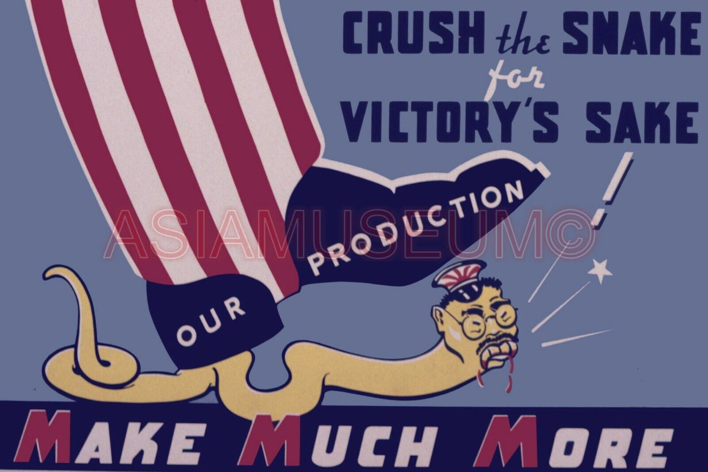 1942 WW2 USA AMERICA JAPAN PACIFIC WAR TOJO HIROHITO SNAKE FLAG SHOE ii Postcard