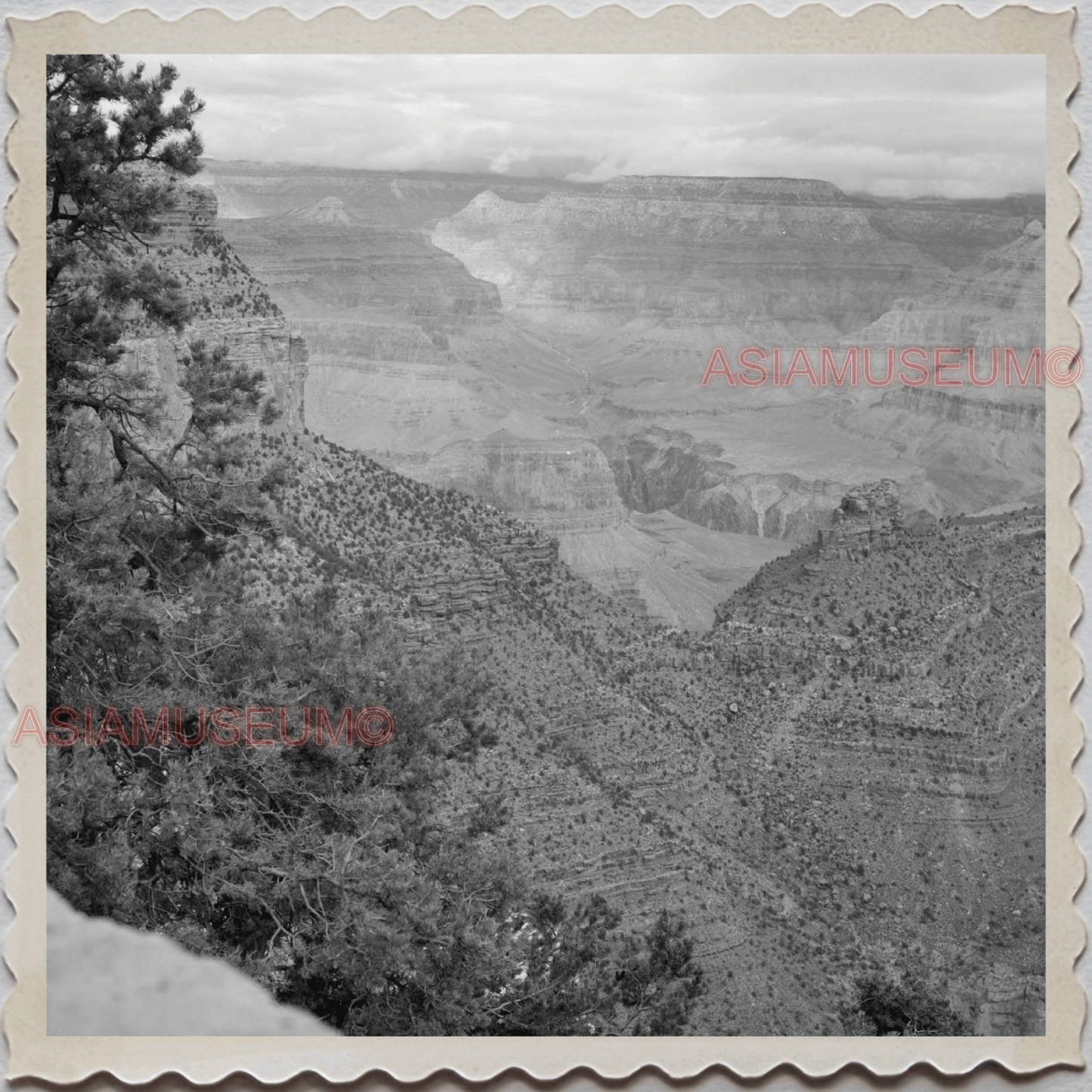 50s GRAND CANYON NATIONAL PARK COLORADO RIVER ARIZONA VIEW OLD BW USA Photo 7592