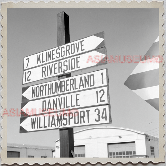 50s SUNBURY NORTHUMBERLAND PENNSYLVANIA ROAD STREET SIGN VINTAGE USA Photo 9181