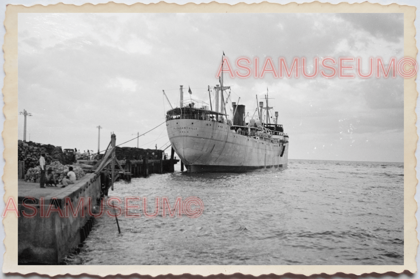 50s PHILIPPINES MANILA Pleasantville Ship Dock Dumaguete old Vintage Photo 29064