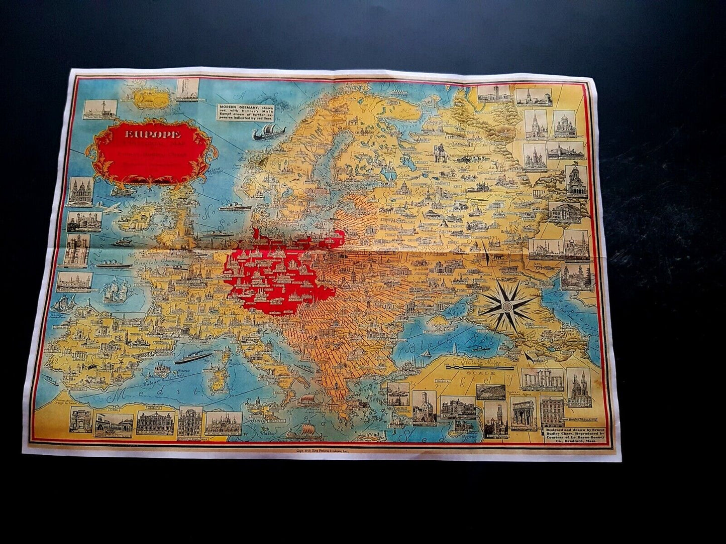 1940 WW2 EUROPE SPAIN ii FRANCE BRITAIN USSR WAR TANK ARMY MAP PROPAGANDA POSTER