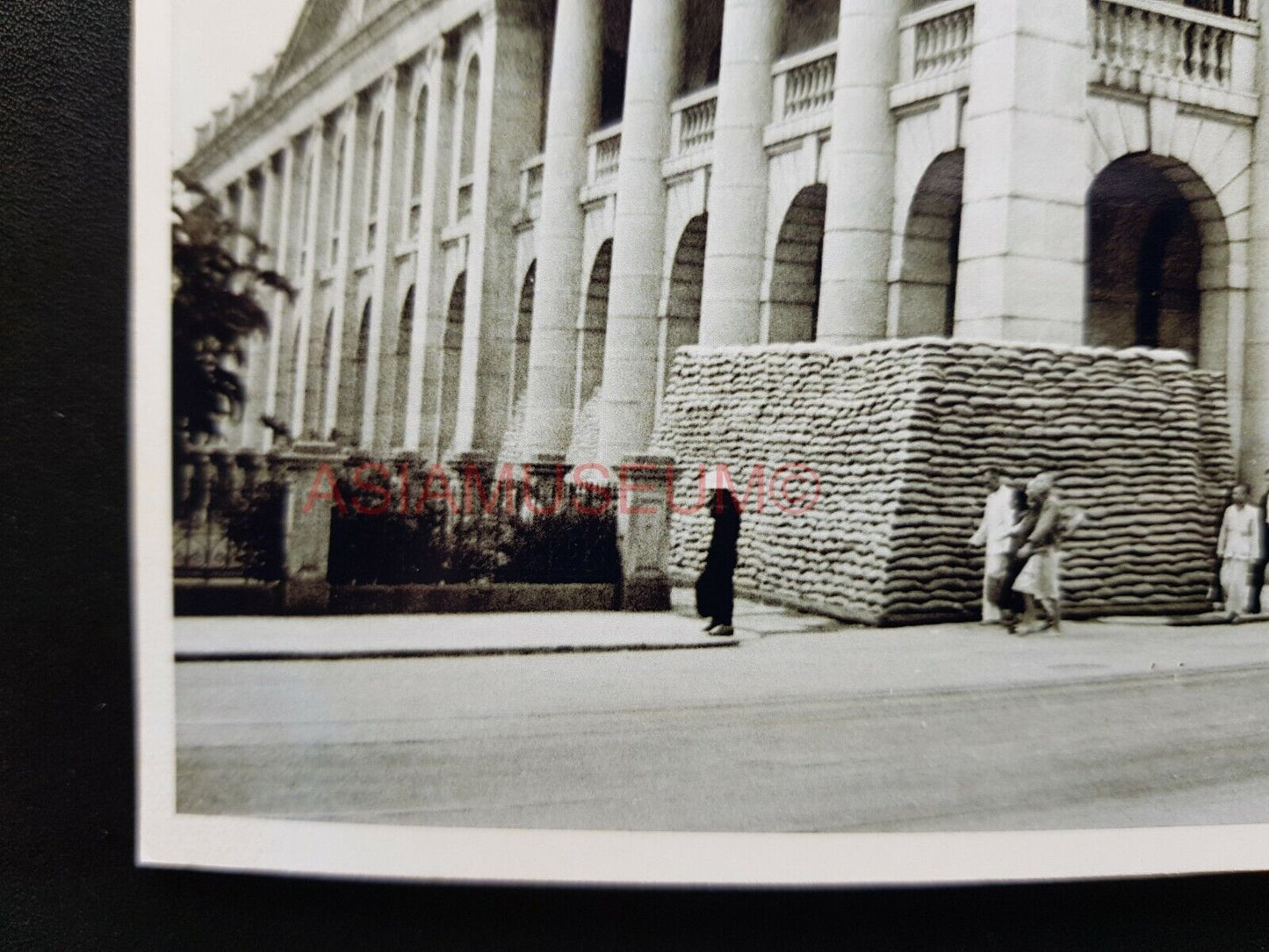 Supreme Court Jackson Road Statue Square Hong Kong Photo B&W Postcard RPPC 507