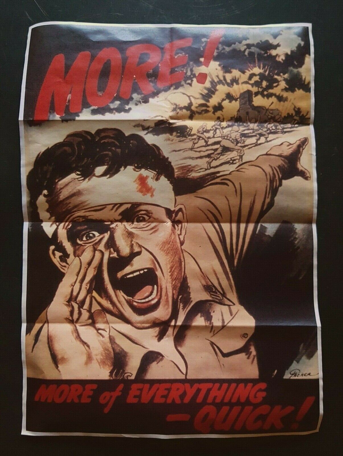 1941 WW2 USA AMERICA ARMY SOLDIER BOMBING ALLIES AXIS BATTLE PROPAGANDA POSTER