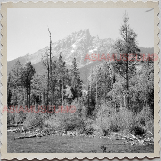 50s GRAND TETON NATIONAL PARK JACKSON HOLE WYOMING LAKE VINTAGE USA Photo 9311