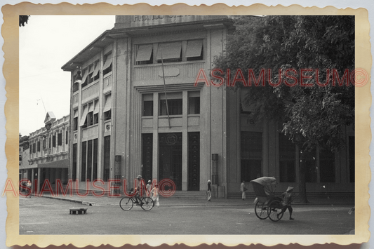 40s WW2 Vietnam HANOI STREET FRANCO CHINESE BANK BUILDING Vintage Photo 04317