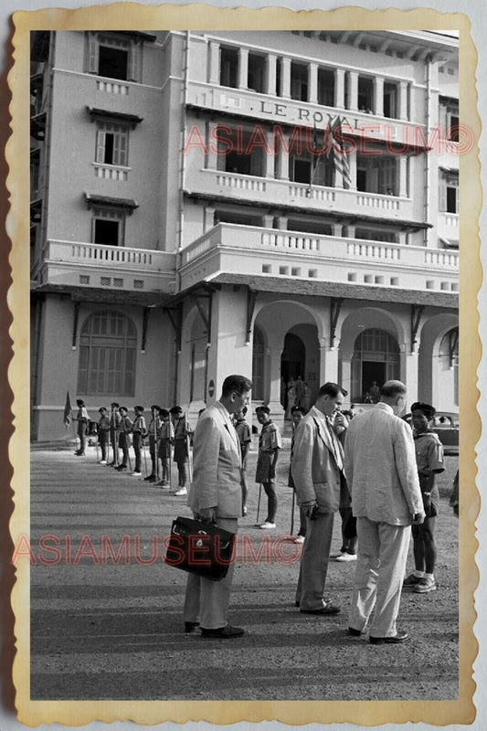 50s Vietnam SAIGON ROYAL HOTEL BOY SCOUT BAND MARCHING WAR OLD Vintage Photo 658