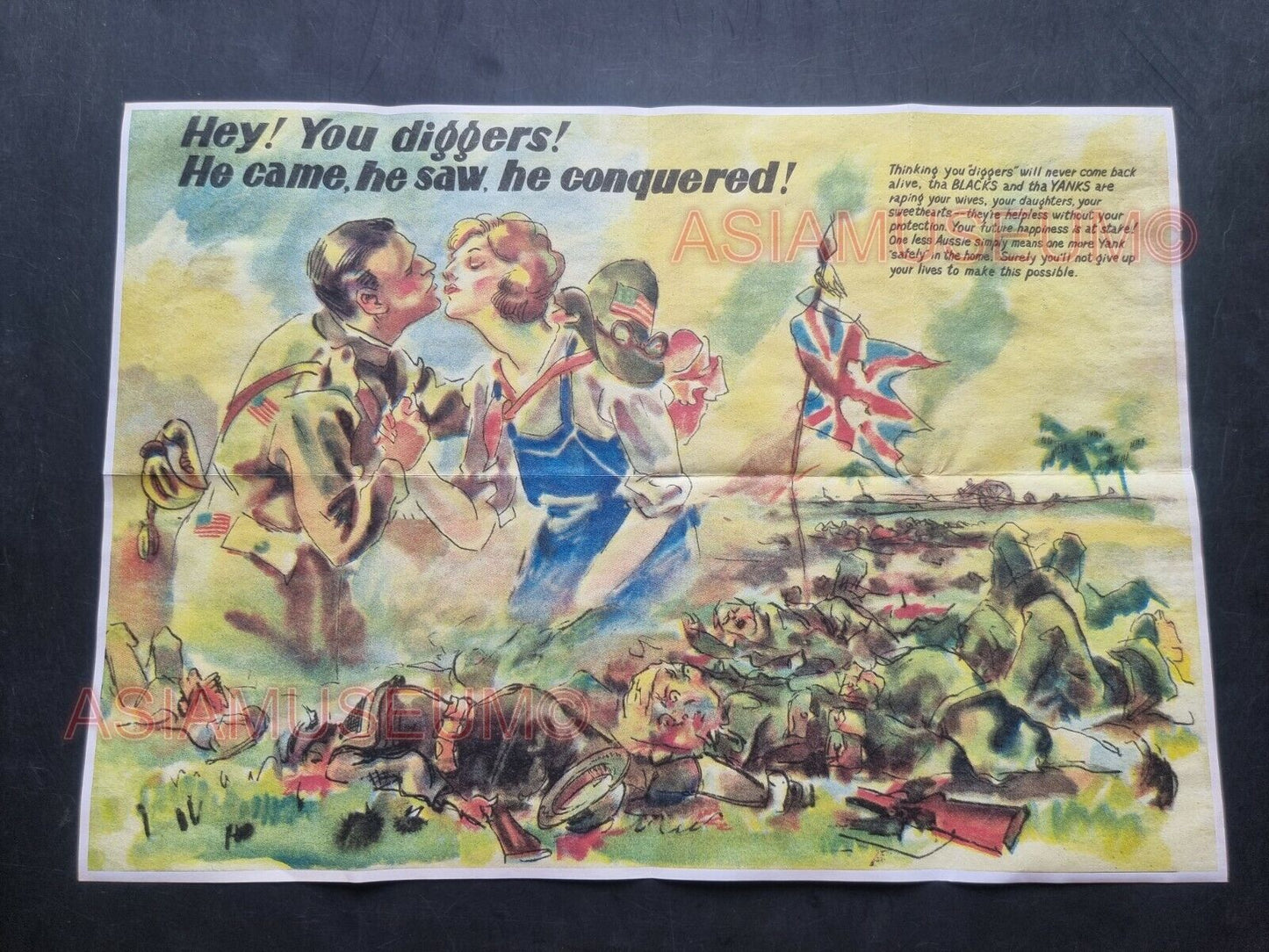 1944 WW2 USA AMERICA AUSTRALIA PACIFIC JAPAN WAR WOMEN LADY PROPAGANDA POSTER