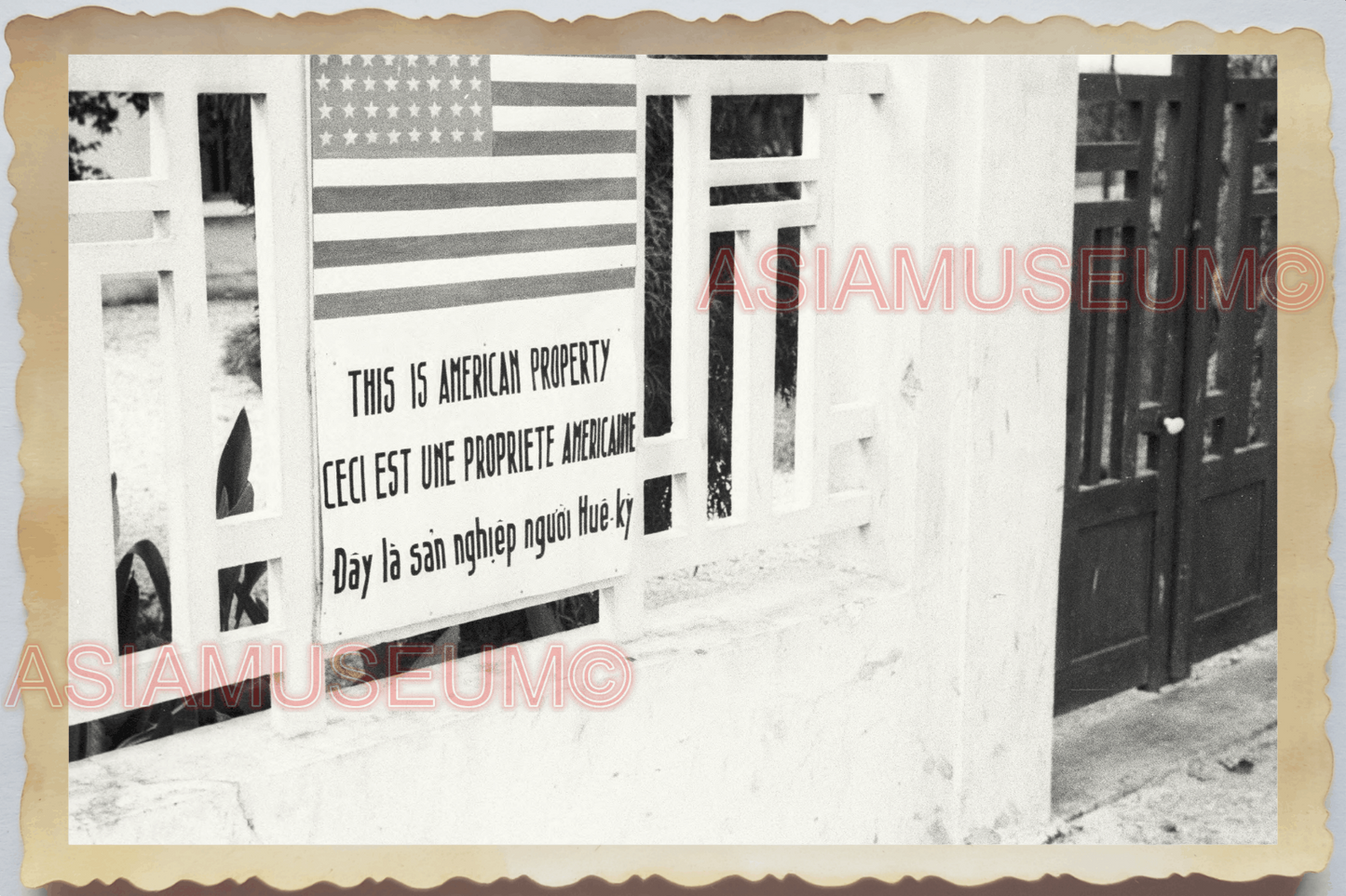 40s WW2 Vietnam HAIPHONG AMERICAN REFINERY FLAG GASOLINE OLD Vintage Photo 04399