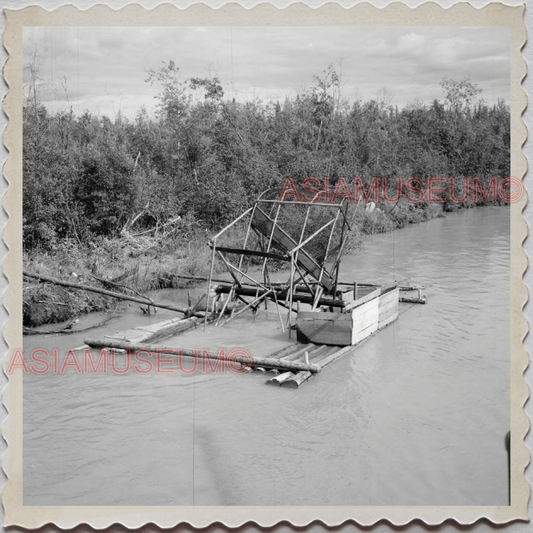 50s FAIRBANKS NORTH STAR BOROUGH ALASKA RIVER FISH TRAP VINTAGE USA Photo 9546