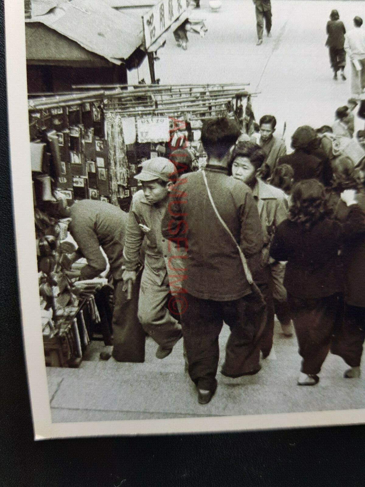 Pottinger Street Central Steps Market Vintage Hong Kong Photo Postcard RPPC 1801