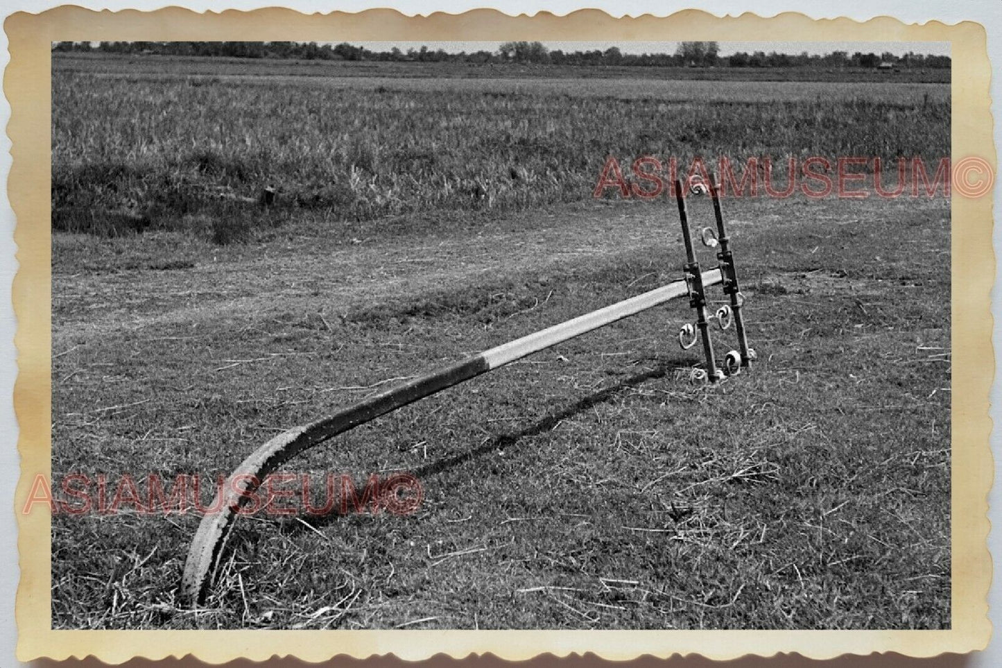 50s Vietnam SAIGON HO CHI MINH ELECTRIC POLE PADDY FIELD WAR Vintage Photo 1712