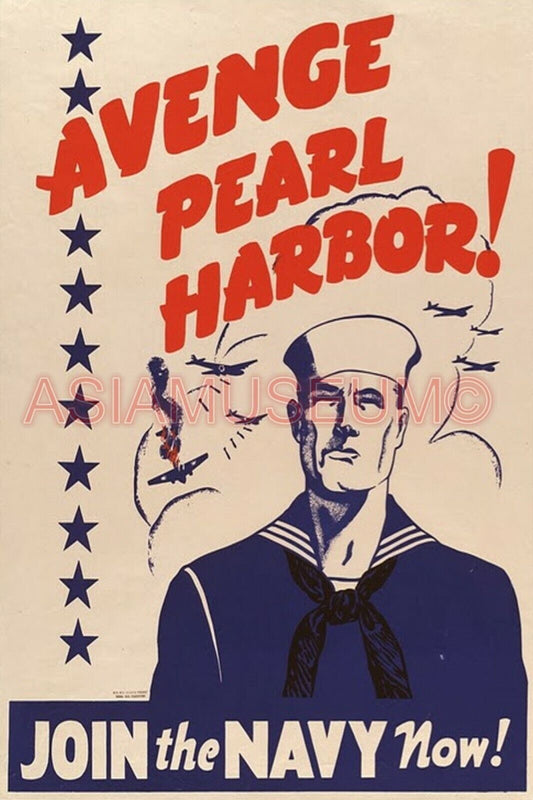 1943 WW2 USA AMERICA AVENGE PEARL HARBOR SAILOR AIRCRAFT WAR PROPAGANDA Postcard