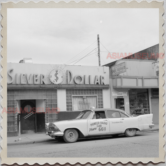 50s FAIRBANKS NORTH STAR BOROUGH ALASKA STREET STORE CAB VINTAGE USA Photo 7949