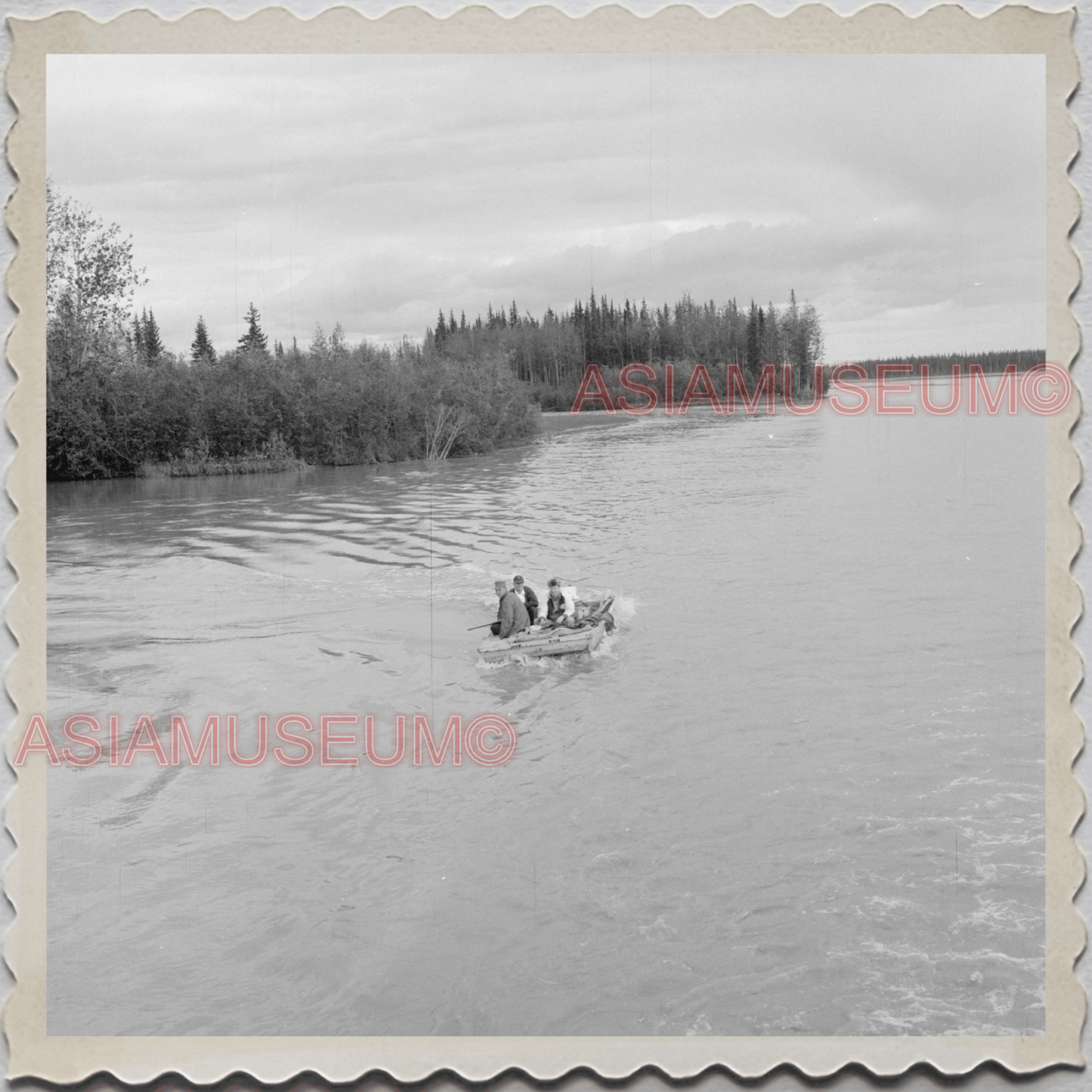 50s FAIRBANKS NORTH STAR BOROUGH ALASKA RIVER FISHING VINTAGE USA Photo 9730