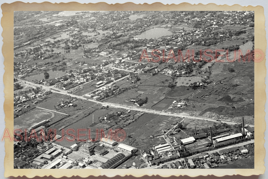 40s WW2 Vietnam HANOI  CITY AERIAL VIEW PLANE BOMBER WAR OLD VINTAGE Photo 26555