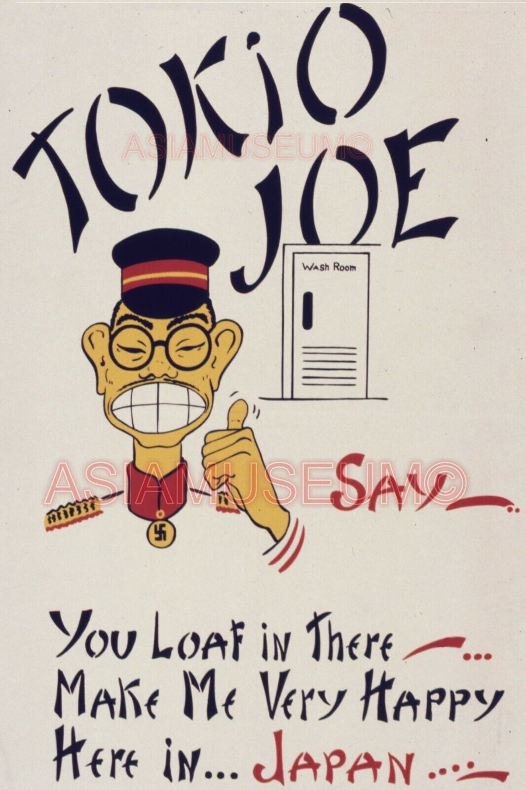 1942 WW2 USA AMERICA PACIFIC WAR JAPAN TOKIO JOE TOJO BATTLE PROPAGANDA Postcard