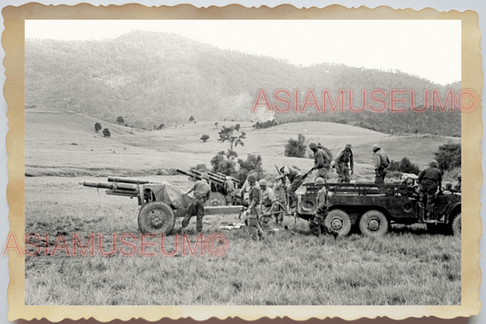 40s WW2 Vietnam FRANCE INDOCHHINA ARMY ARTILLERY GUN TRUCK Vintage Photo 25831