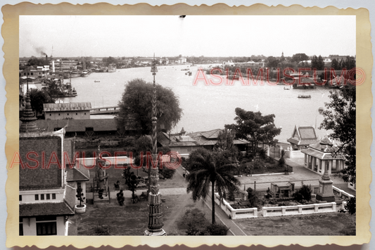 50s THAILAND BANGKOK Wat Phra Kaew Chao Phraya River Pier  Vintage Photo 28230