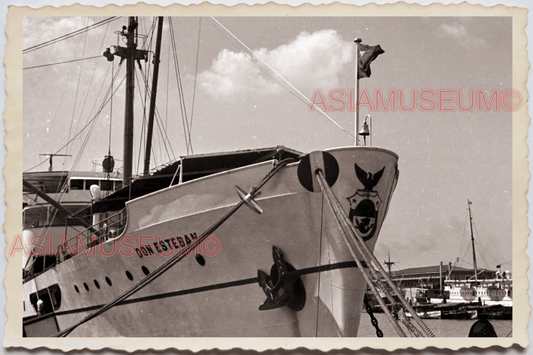 50s PHILIPPINES MANILA BAY SHIP FERRY DOCK NAVY FLAG FERRY  Vintage Photo 26258