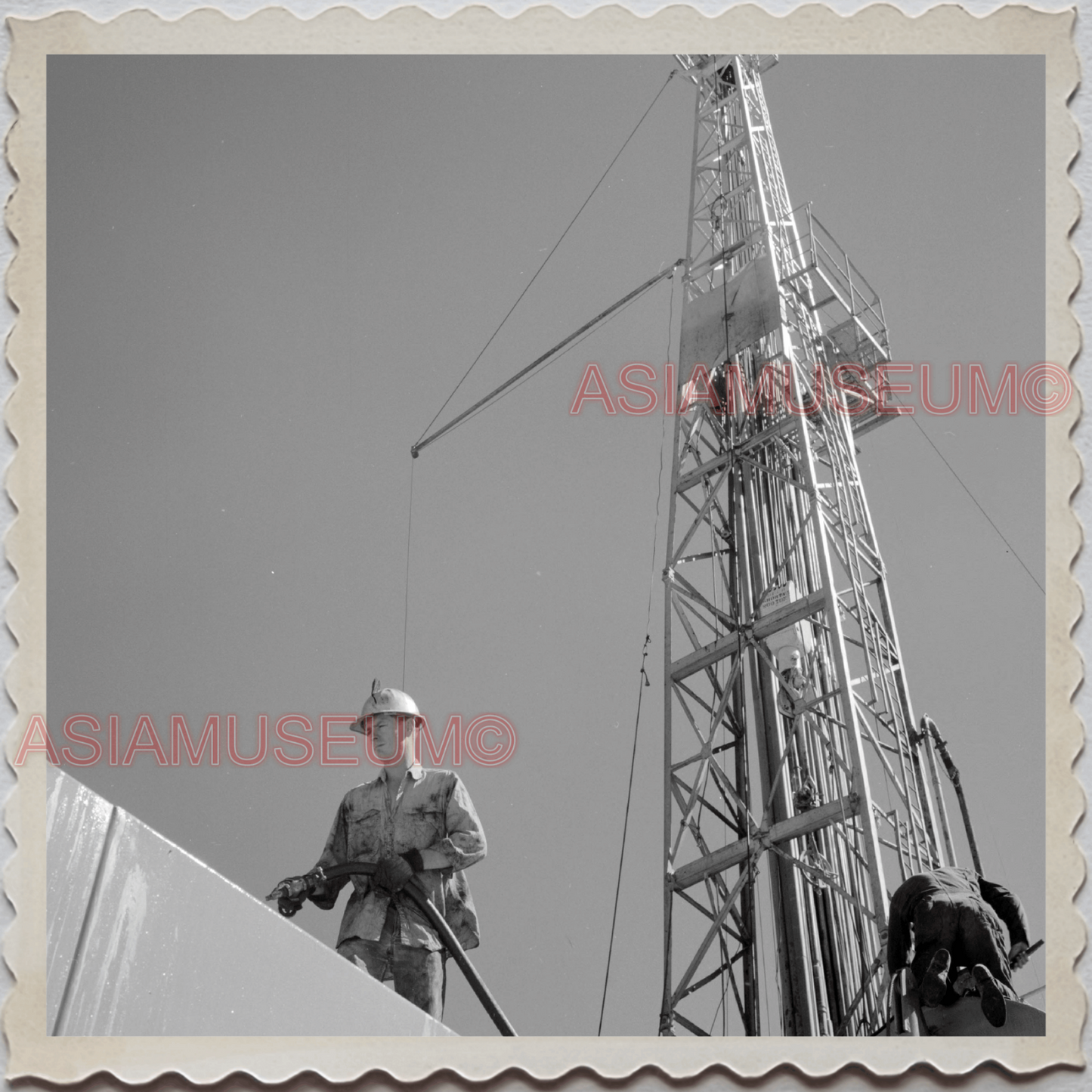 40s AUGUSTA KRONE RANCH COWBOY TOWER MAN HAT VINTAGE OLD USA AMERICA Photo S9194