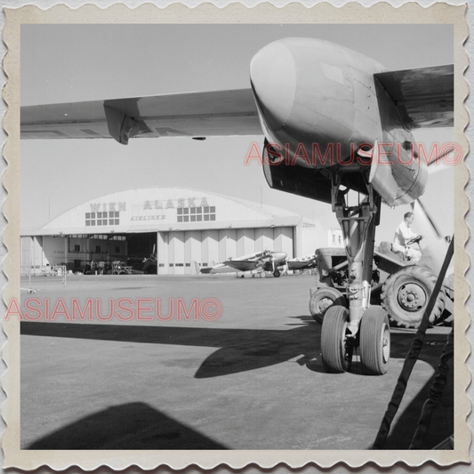 50s FAIRBANKS NORTH STAR BOROUGH ALASKA AIRPORT PLANE  VINTAGE USA Photo 11549