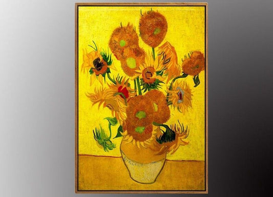 VAN GOGH Still Life Vase with Fifteen Sunflower Art Print 50x70cm WITH FRAMED