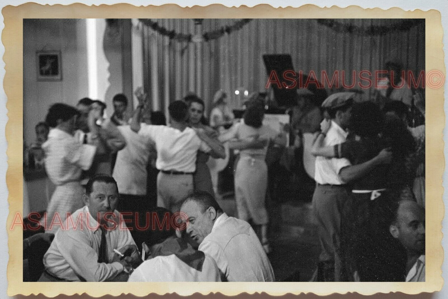 50s Vietnam Indochina Saigon Bar Cabaret Dance Party War Vintage Photograph #505