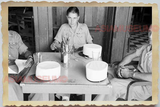 50s Vietnam Saigon Ho Chi Minh Village Army Soldier Cafe Drink Vintage Photo 842