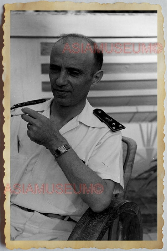 40s Vietnam War FRANCE FRENCH ARMY NAVY MARINE SAILOR CAPTAIN Vintage Photo 1174