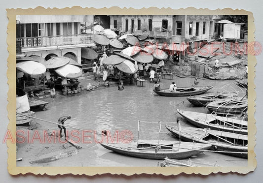 1940s Calcutta GANGES HOLY RIVER DEVOTEE PRAY BOAT  Vintage INDIA Photo #1120