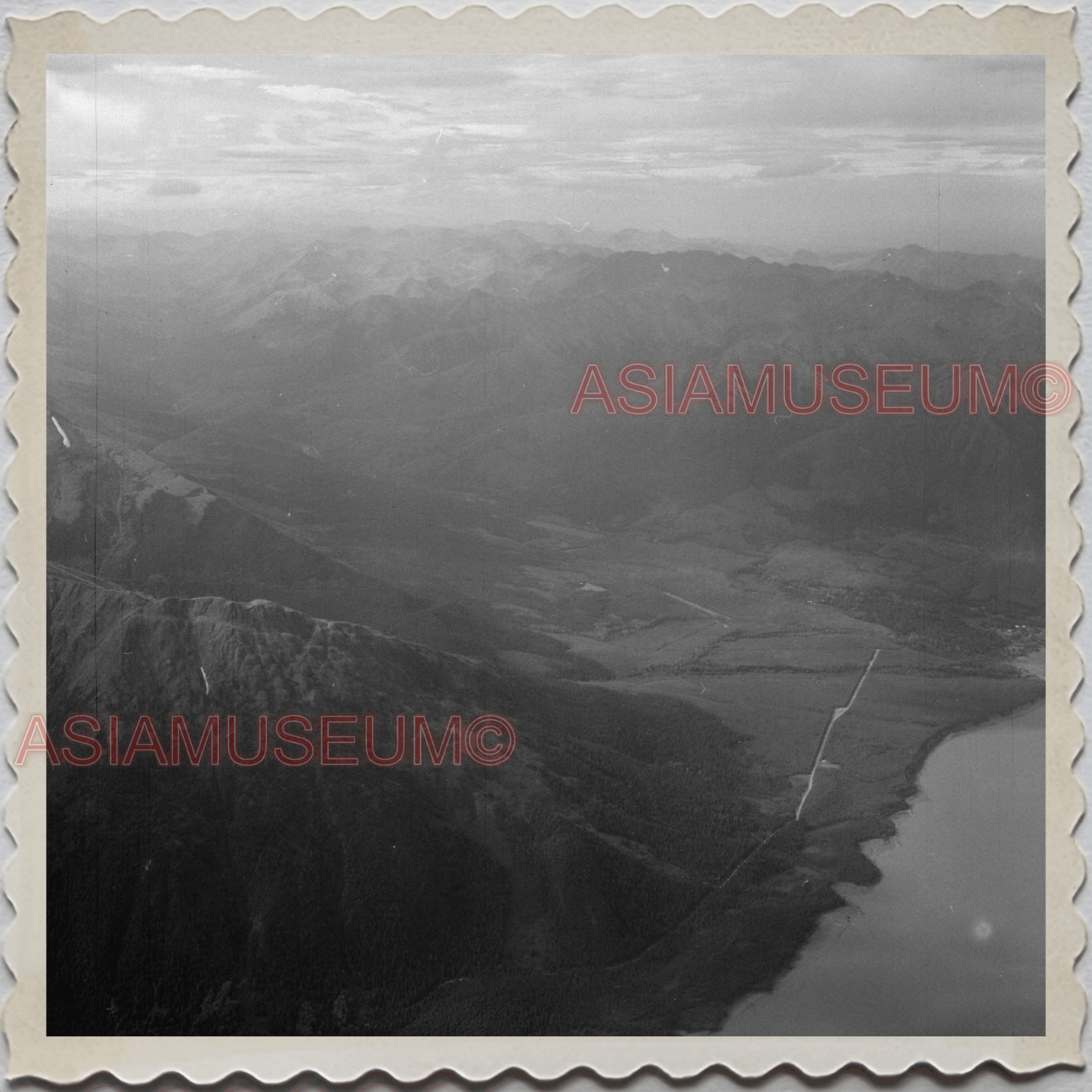 50s JANEAU CITY ALASKA GASTINEAU CHANNEL AERIAL VIEW  VINTAGE USA Photo 10730