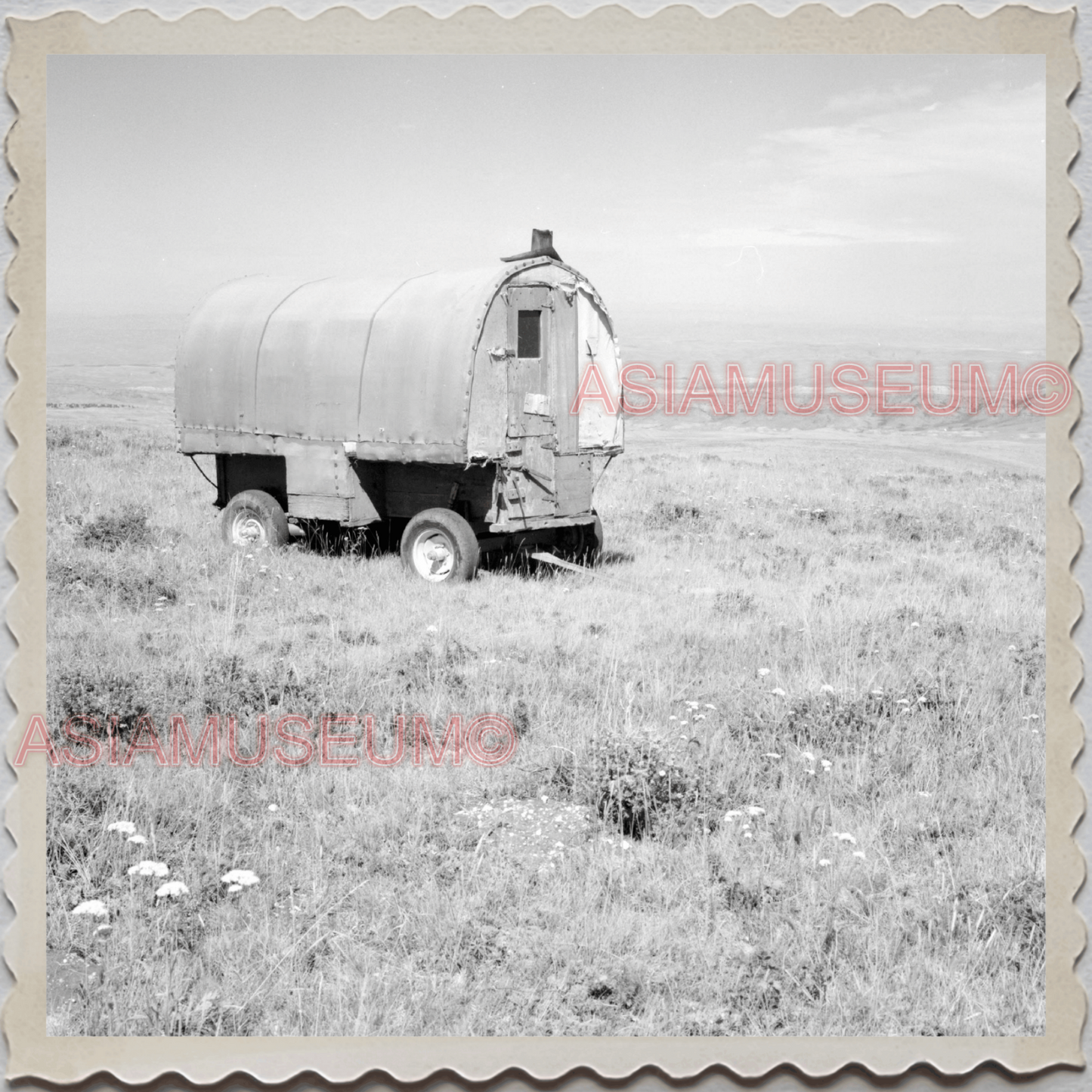 50s CROW TRIBE BIG HORN COUNTY MONTANA AGENCY WAGON FIELD VINTAGE USA Photo 9385