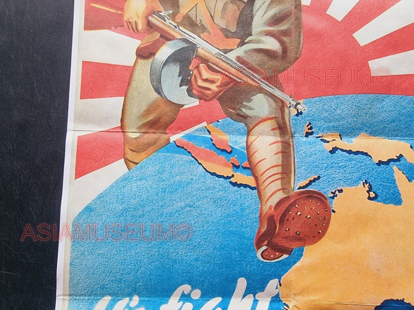 1943 WW2 AMERICA USA AUSTRALIA ASIA PACIFIC WAR FIGHT JAPAN  PROPAGANDA POSTER