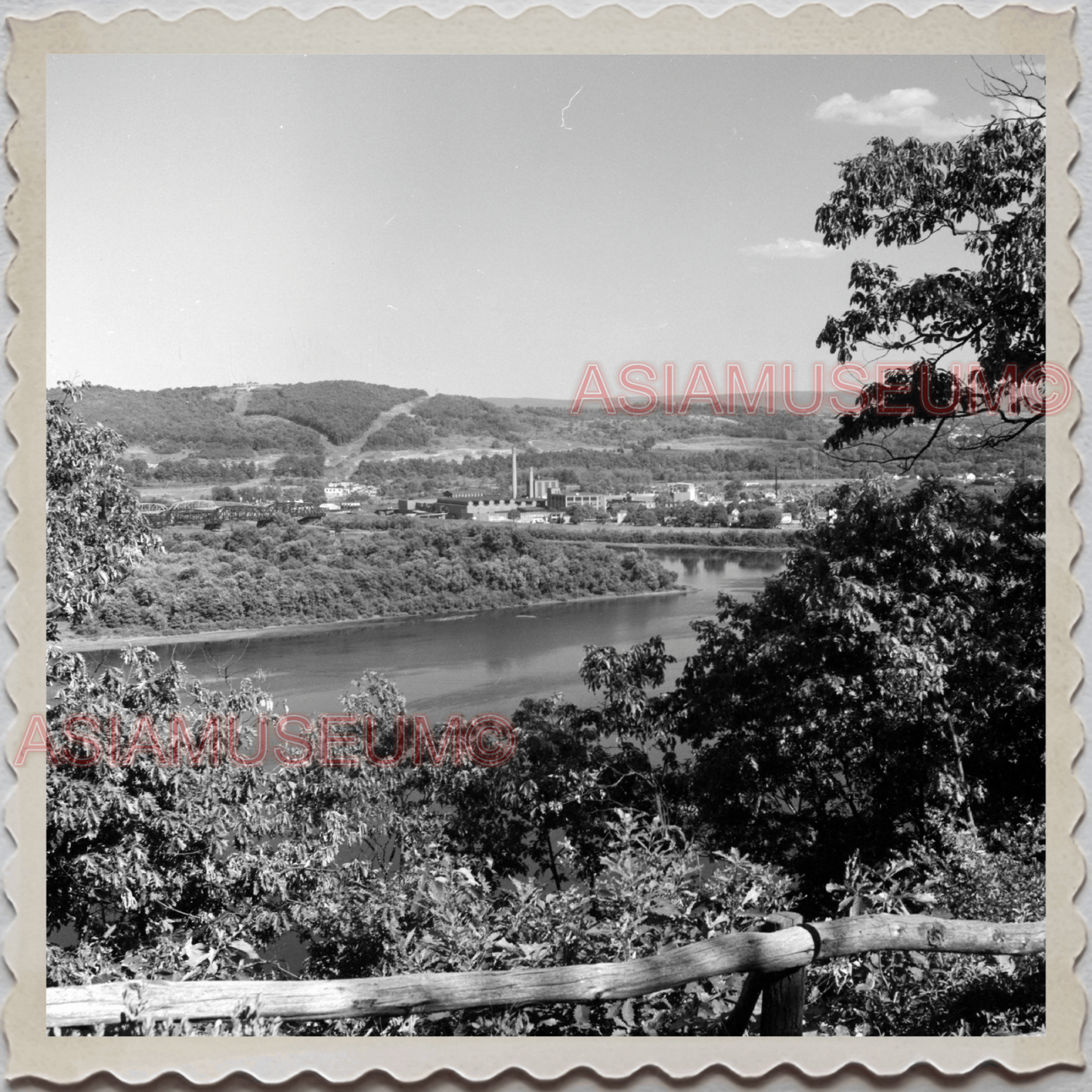 50s SUNBURY NORTHUMBERLAND PENNSYLVANIA SUSQUEHANNA RIVER OLD USA Photo 10668