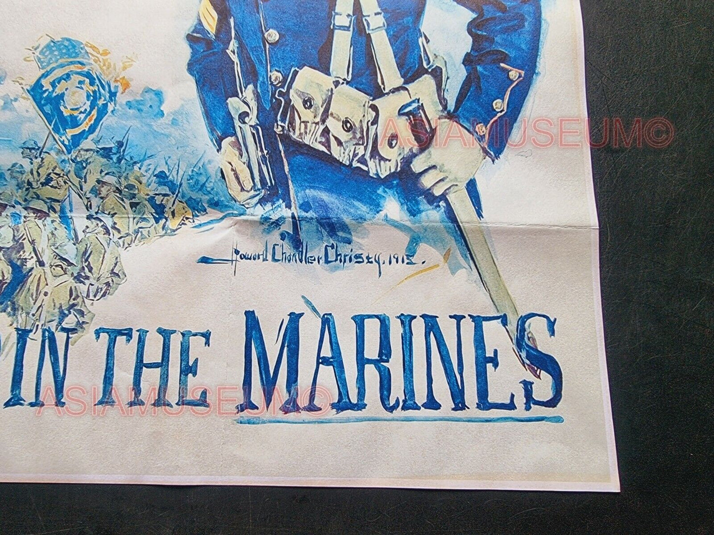 1942 WW2 USA AMERICA WOMEN LADY ENLIST MARINES CORPS FIGHT WAR PROPAGANDA POSTER