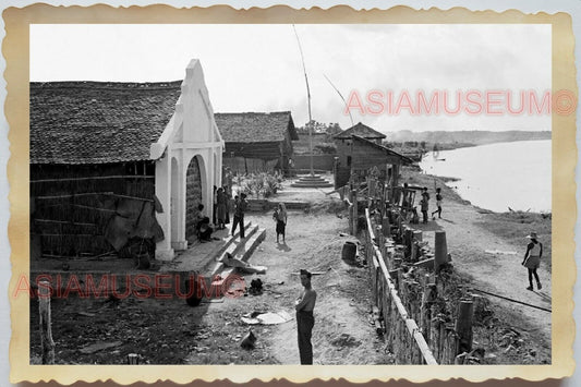 50s Vietnam SAIGON FRENCH COLONIAL BUILDING CHURCH VILLAGE Vintage Photo 1741