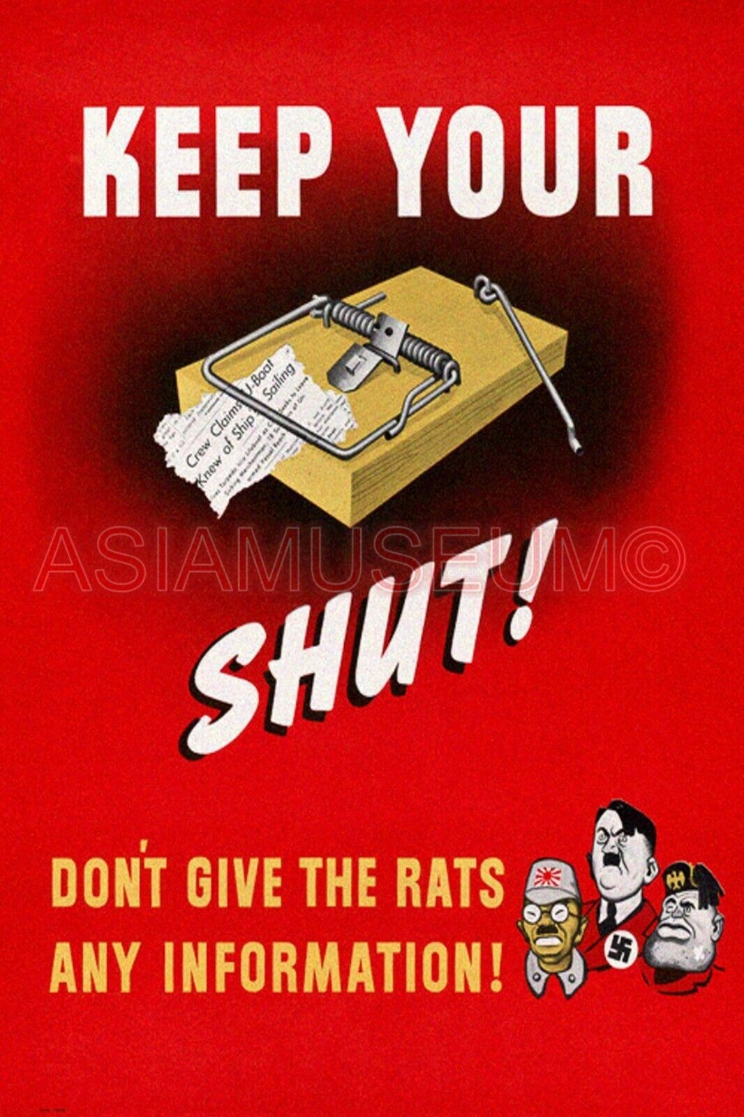 1944 WWii USA AMERICA CARICATURE ALLIES WAR JAPAN RATS MOUSE PROPAGANDA Postcard