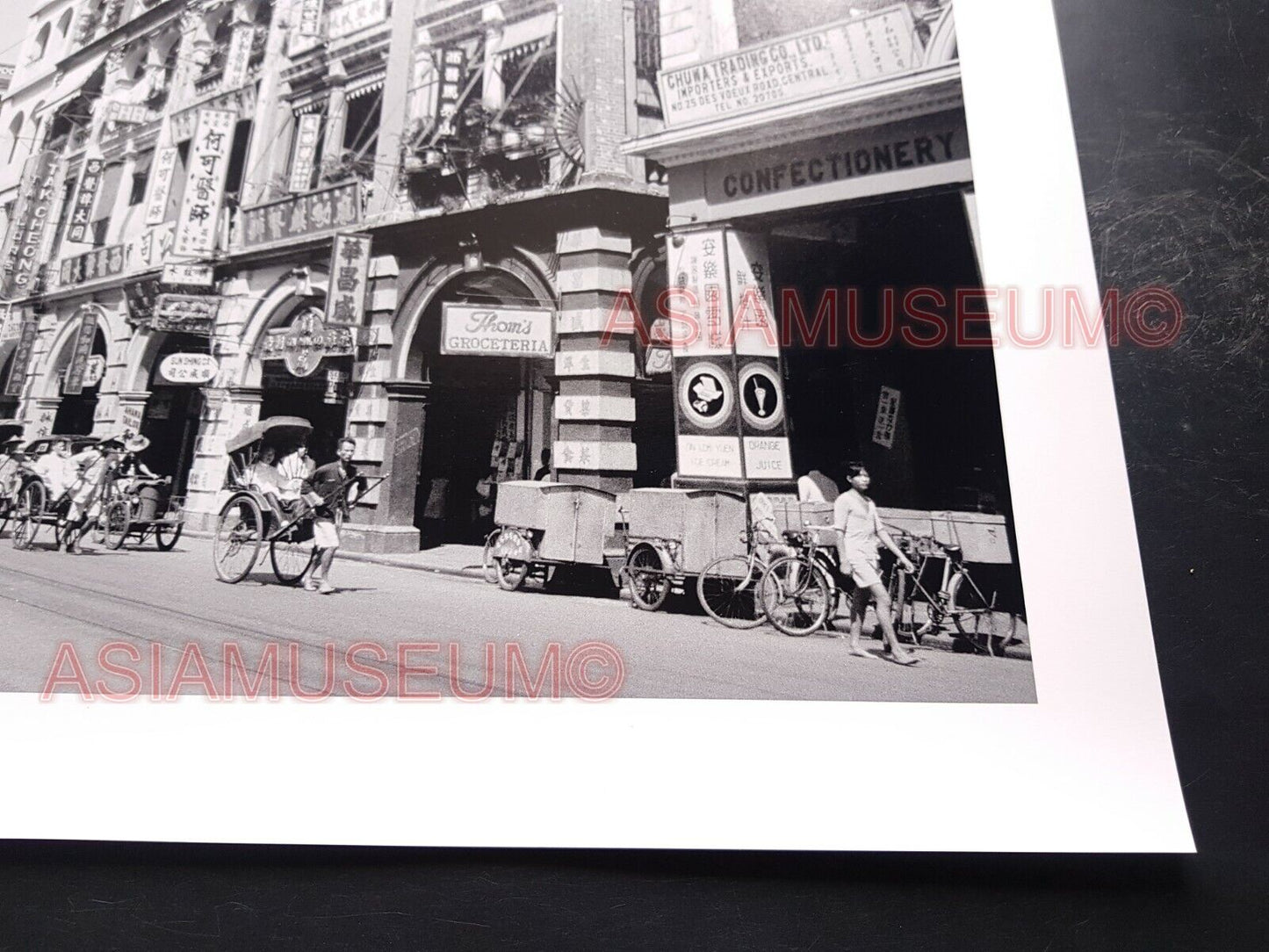 40's Des Voeux Road Central Hong Kong British Colony Street Vintage Photo 香港老照片