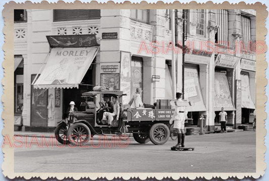 40s Street Scene Police Traffic Truck Lorry Shop  Vintage Singapore Photo 17667