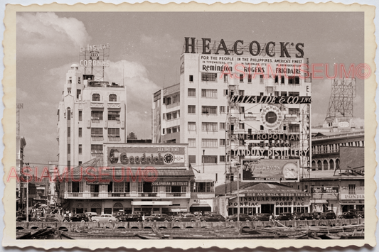 50s PHILIPPINES MANILA Waterfront Boat Pier Corona Street AD Vintage Photo 18934