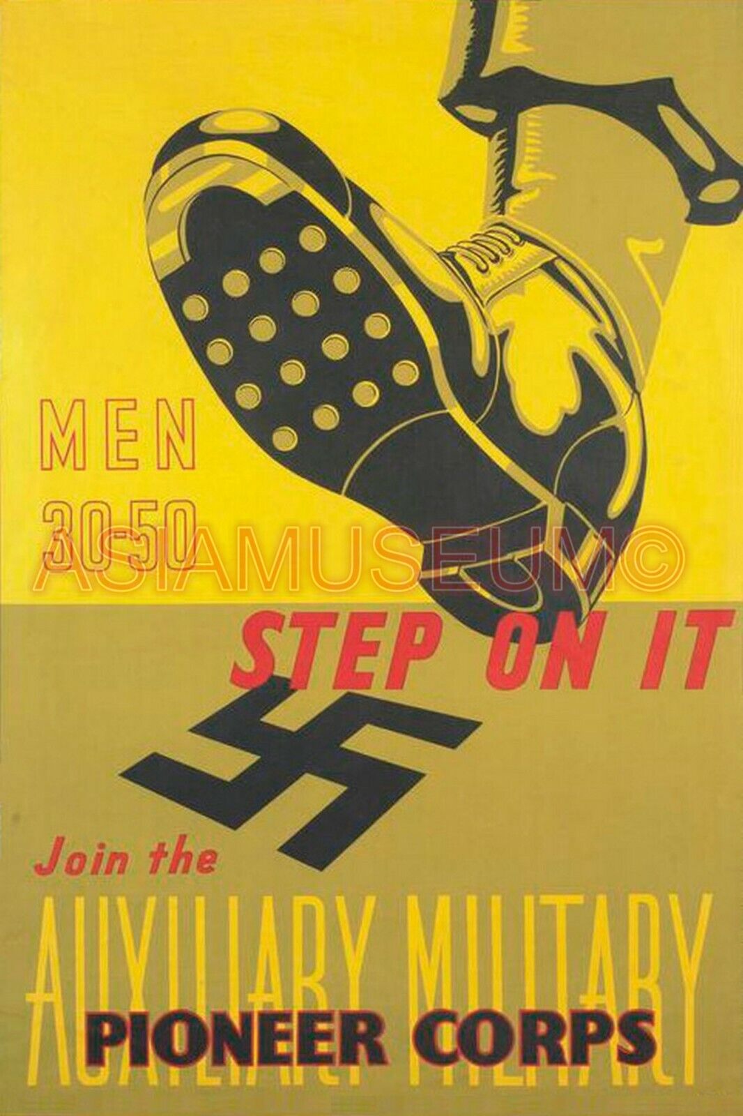 1943 WW2 USA AMERICA AUXILIARY CORPS SHOE STEP ON MILITARY PROPAGANDA Postcard