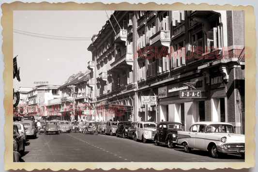 50s THAILAND BANGKOK STREET SCENE CAR PEDICAB STORE SHOPPING Vintage Photo 28220