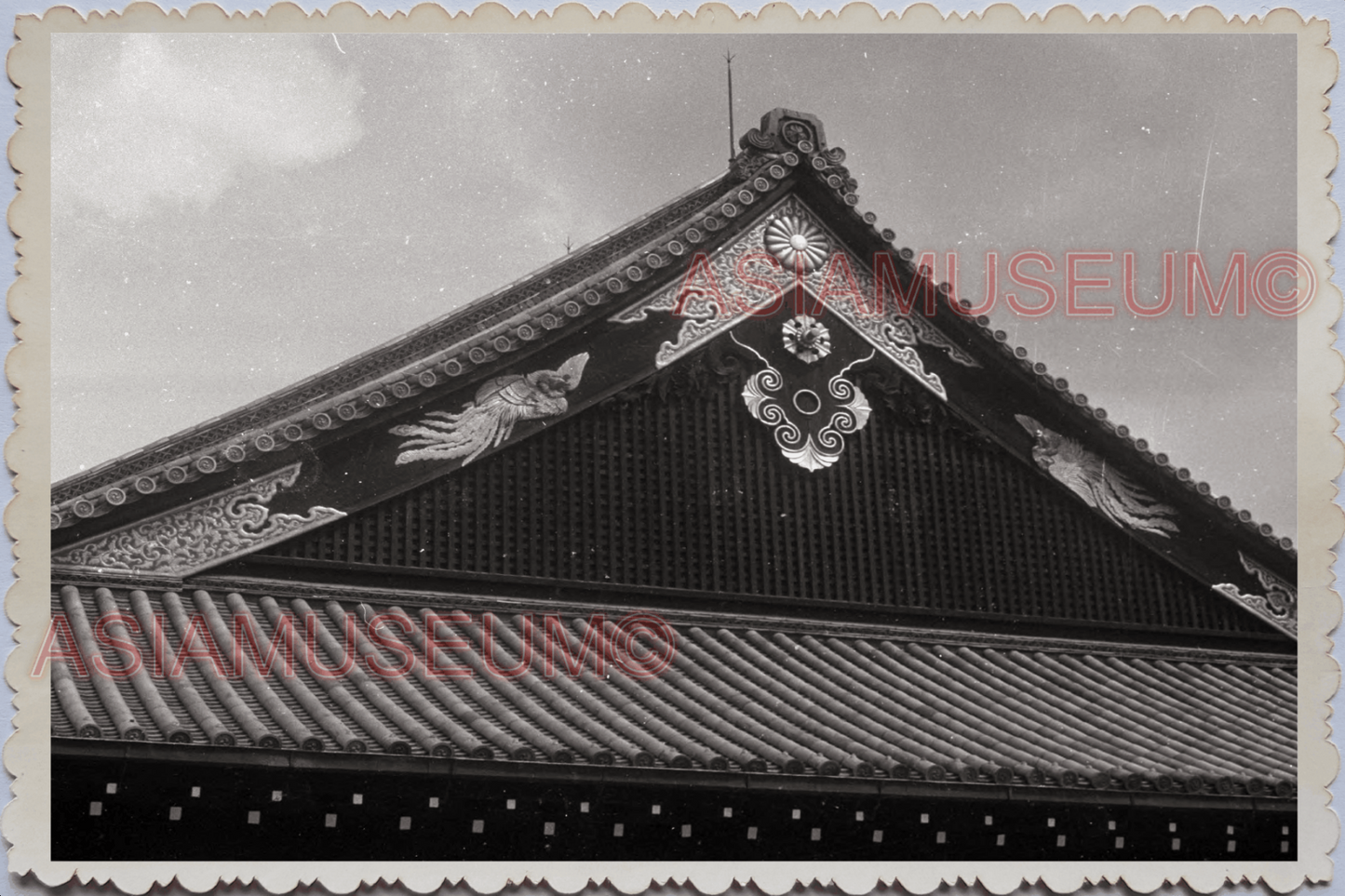 50s JAPAN TOKYO Nijo Castle Kyoto Architect WOOD CARVE Vintage Old Photo 25166