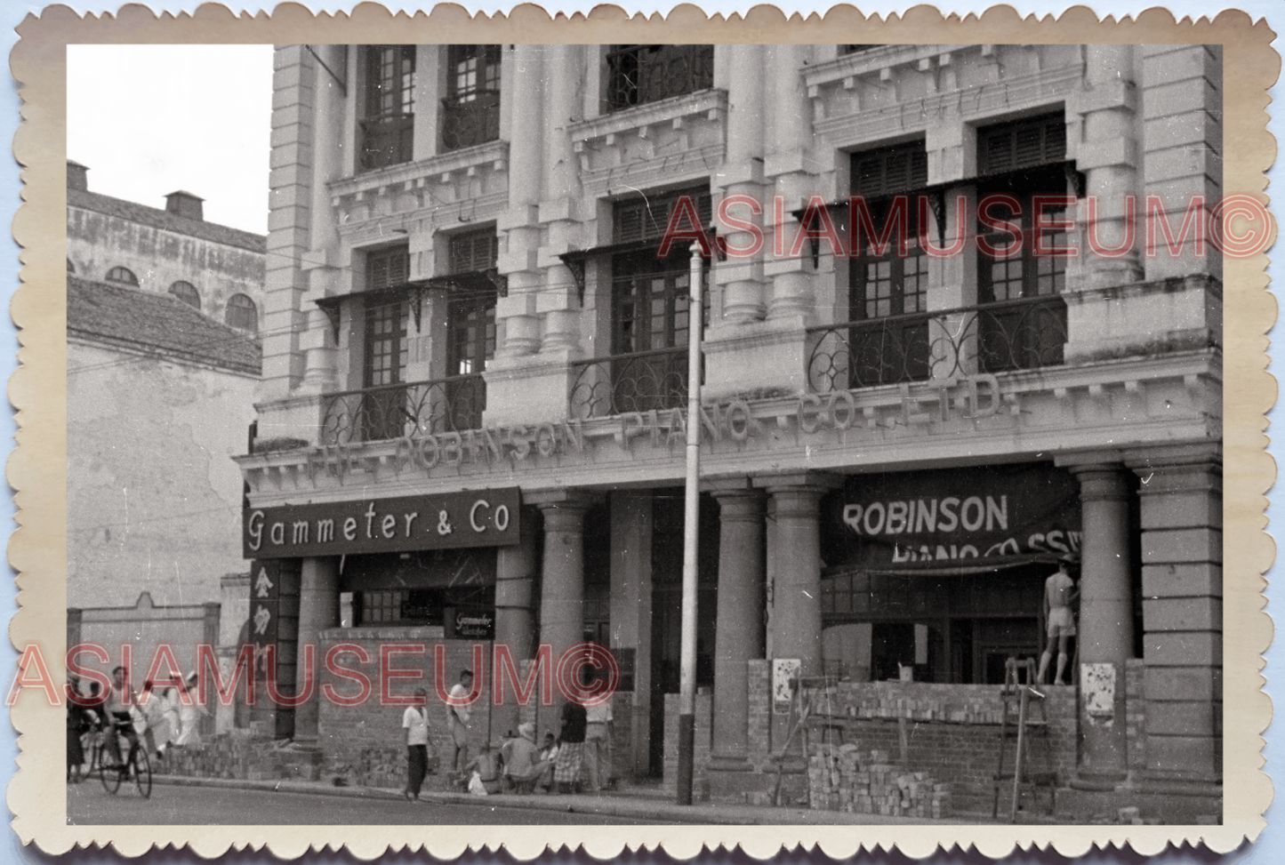 WW2 Robinson Store Barricade Anti Japanese Bomb  Vintage Singapore Photo 26264