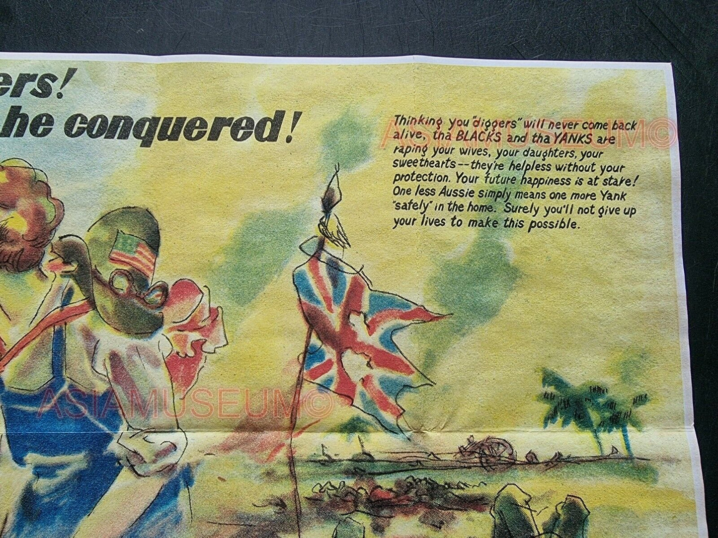 1944 WW2 USA AMERICA AUSTRALIA PACIFIC JAPAN WAR WOMEN LADY PROPAGANDA POSTER