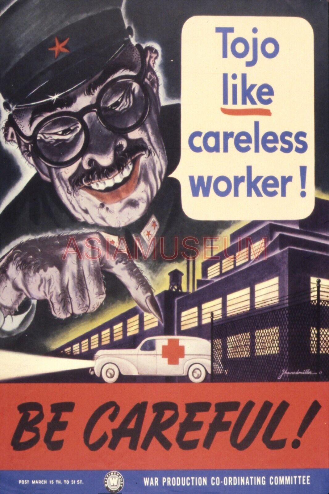 1942 WW2 USA AMERICA ALLIES CAR JAPAN TOJO WAR RED CROSS AMBULANCE FLAG Postcard