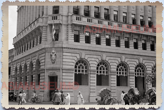 WW2 Street Meyer Chambers Building Car Rickshaw Vintage Singapore Photo 17743